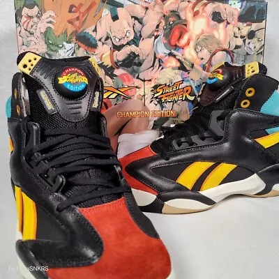 Reebok Shaq Attaq Men US 13 Street Fighter Black White Red Pump Retro Basketball • $129