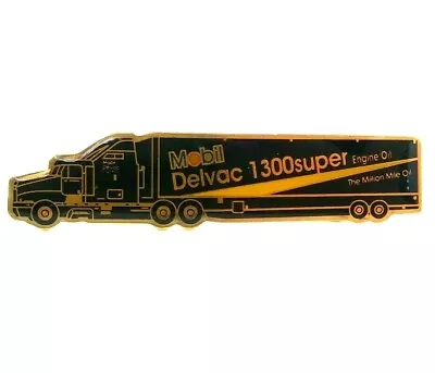 Mobil Delvac 1300 Super Engine Oil 18 Diesel Truck Lapel Pin 2.5  Black 2 Posts • $5.99