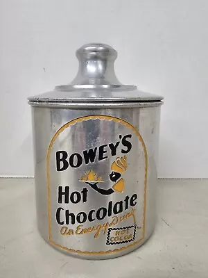 Vintage Bowey's Hot Chocolate Cocoa Malted Milk Canister RARE Antique  1920-30s  • $99.99