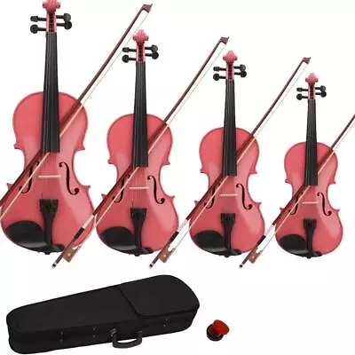 New Acoustic Violin 1/2 1/4 1/8 3/4 4/4 Size Pink + Case+ Bow + Rosin • $49.89