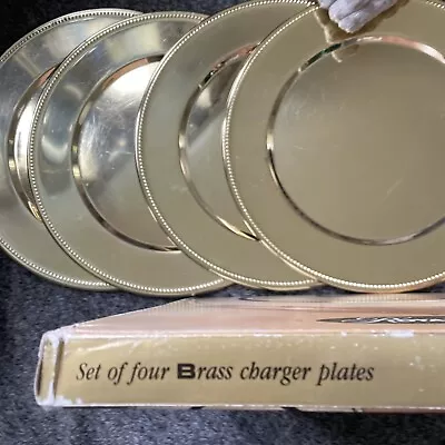 Royal Silver Brass  Charger Plates  Set Of 4  Style 151 AB/4 Vintage 11.5” • $20