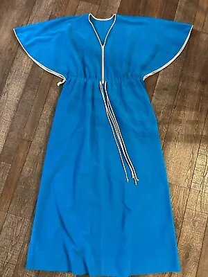 Vintage Vanity Fair Women's Gown Kaftan Zipper Front Elastic Waist SZ Medium • £24.86