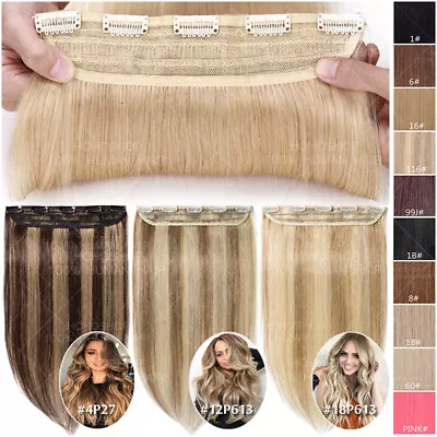 $18.57 • Buy Invisible Clip In 100% THICK Remy Human Hair Extensions One Piece Weft Full Head