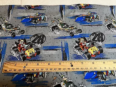 Mickey Mouse & Friends Racing  Cars  Fabric Disney Springs Creative BTHY CP65242 • $5.98