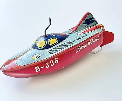 VTG Mechanical Blue Bird B-336 Tin Litho Speed Boat Japan Missing Propeller • $39.99