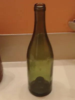 Vintage 1920's Green Wine Bottle 11.5   X 3. 18   Huge Kickup Damage Free Nice • $15