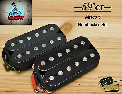 G.M. 59'er Alnico 5 Black Humbucker Set (4-wire) For Gibson Les Paul Epiphone • $34.95