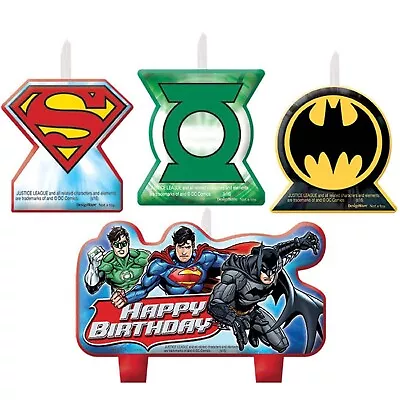 Justice League Super Hero Party Supplies Birthday Candle Set (4 Pieces) • $8.80