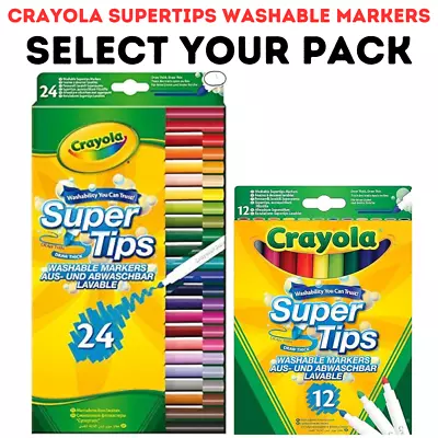 CRAYOLA Washable Markers Felt Tips Colouring Pens Art School Fine Brush Paint • £5.89