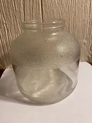 VINTAGE TEXTURED CRISCO JAR CONTAINER - 52 Oz. CLEAR GLASS -  5 3/4  TALL # 5143 • $14