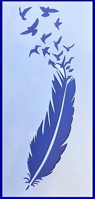 Flexible Stencil *FEATHER* Flying Birds Embossing Card Making 20cm X 9.5cm  • $3.95