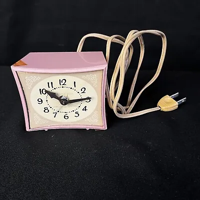 Vintage GE General Electric Pink Alarm Clock Model 7296K 115 Volts WORKS • $20