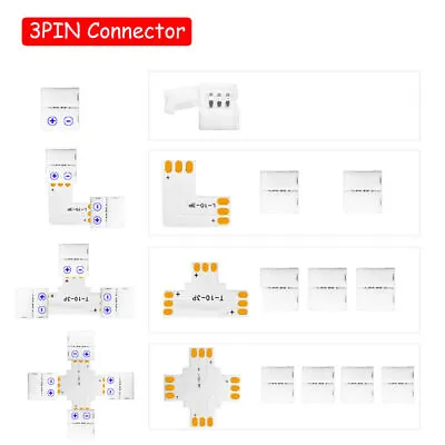 3pin LED Strip Light Connector Adapter Cable PCB Clip Solderless WS2812B WS2811 • $18.59