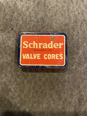 Vintage Schrader Tire Valve Cores Original METAL Box With 2 Cores • $19.50