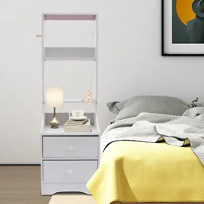 Bedside Table 2 Drawer Cabinet Bedroom Furniture Storage Nightstand Shelf Unit • $71.25