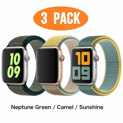 $16.95 • Buy 3 PACK Nylon Sport Band Strap For Apple Watch Series 6 5 4 3-1 40/44mm IWatch SE