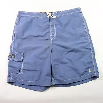 Polo Ralph Lauren Swim Trunks Mens Size Large Blue Lined Swimsuit Shorts Preppy • $17.99