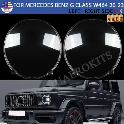 Pair Headlight Lens Cover For 2020-2023 Mercedes-Benz G-Class W464 G500 G63 AMG • $181.99