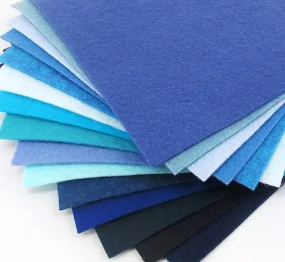 15 - 9 X12   Blue Colors Collection - Merino Wool Blend Felt Sheets • $18.75