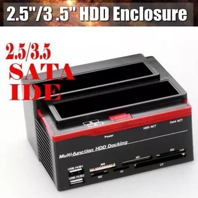 £21.14 • Buy 2.5/3.5  SATA IDE HDD Hard Drives Docking Station Clone USB 2.0 HUB Card Reader