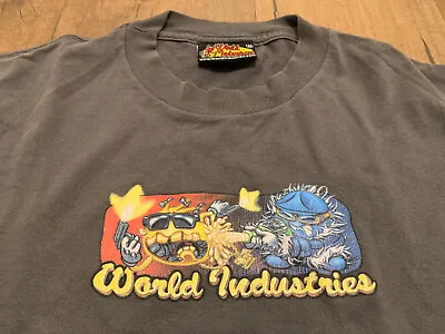 World Industries Size M Skateboarding T-shirt Vintage 90s Flameboy And Wet Willy • $95.50