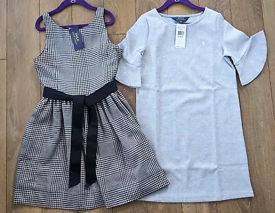 NWT Polo Ralph Lauren Girls Dresses/ Houndstooth &Heather Grey/ Size M (8-10) • $55