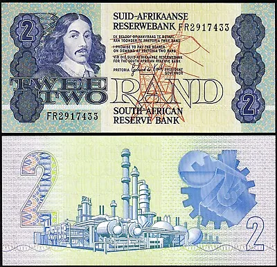 South Africa 2 Rand 1983 1990 UNC P-118d Sign 6 • $3.89