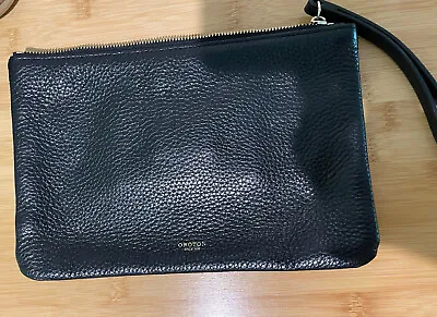 $20 • Buy Oroton Womens Pouch With Zip Top Black Leather