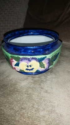 £10.99 • Buy Vintage Ringtons Newcastle On Tyne Ceramic Maling Ware Pansy  Bowl Unlidded 1930