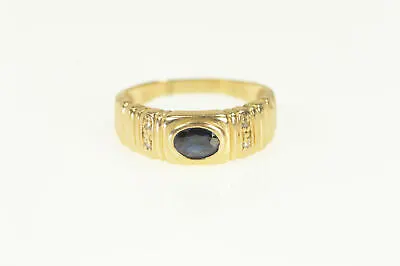 14K Men's Sapphire Diamond Wedding Ring Yellow Gold *34 • $229.46