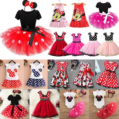 Minnie Mouse Baby Kids Girls Birthday Party Tutu Dress Up Fancy Costume Outfits… • £11.05