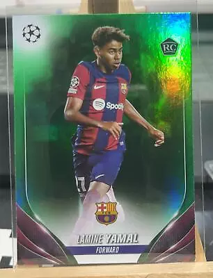 Lamine Yamal 2023-24 Topps UEFA #64 Green Refractor Rookie Barcelona /99 • $0.99