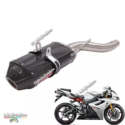 For Triumph Daytona 675R 2006-2012 Exhaust Mid Pipe Slip-on Carbon Muffler Tips • $327.96