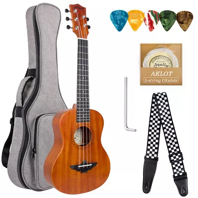 $83.99 • Buy Aklot 5 String Ukulele Tenor Uke With Strap Strings Picks Gig Bag New