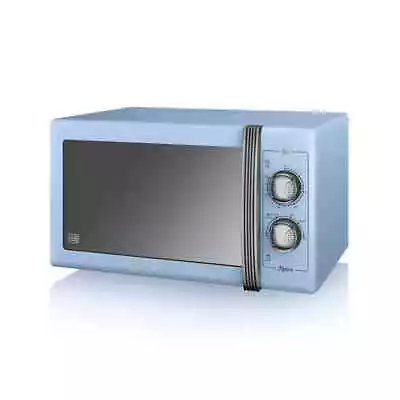 Swan Retro Manual Microwave 25 Litre 900W LED Blue SM22070LBLN • £89.99