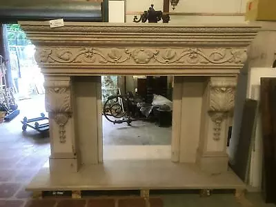 Beautiful Large French Style Carved Marble Fireplace Mantel - Jd801 • $5500