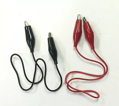 $3.29 • Buy 2 Pcs Set Double-ended Alligator Clip Test Leads Jumper Wire Red/Black