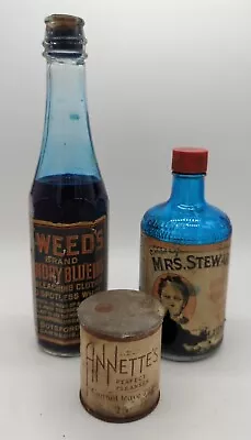 Weed's Laundry Blueing Mrs' Stewart's Liquid Bluing Bottles Annette's Cleanser  • $14.99