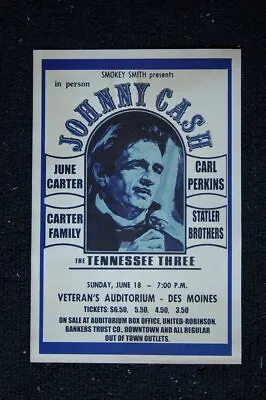 93508 Johnny Cash 1971 Veterans Auditorum Des Moines Wall Print Poster AU • $29.65