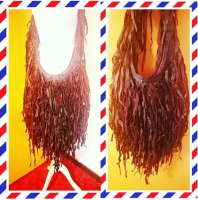 £35 • Buy REAL MOROCCAN LEATHER FRINGED SHOULDER BAG HANDBAG Vintage Style Hippy Boho VGC