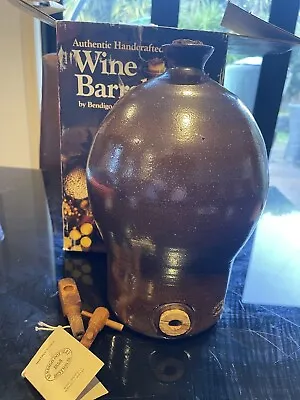 Vintage Hand Made Wine Barrel - Bendigo Pottery Epsomware/Wood Tap • $65