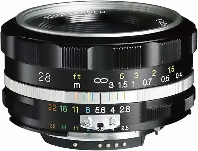 VOIGTLANDER COLOR-SKOPAR 28mm F2.8 SL IIS Nikon AI-S Lens SILVER RIM From Japan • $421.91