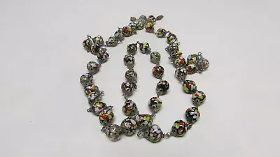 Vintage Millefiori Murano Venetian Colorful 30  Italian Art Glass Beads Necklace • $24.99