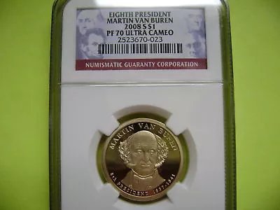 2008-s Martin Van Buren Ngc Pf70 Ultra Cameo Dollar Proof Coin • $29.95