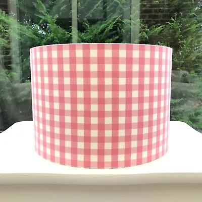 Lampshade Laura Ashley Pink Gingham Light Shade Table Floor Ceiling HANDMADE • £39