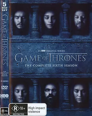 Game Of Thrones The Complete Sixth Season Dvd 5-disc Box Set: R-4 New Free Post • $21