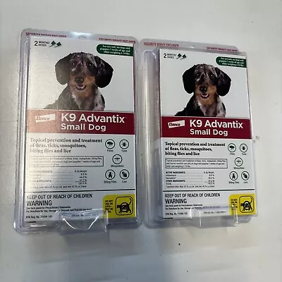 (2)Elanco K9 Advantix Small Dog 4-10 LBS ~ 2 Monthly Doses.4 Doses Total. M 5061 • $33.99