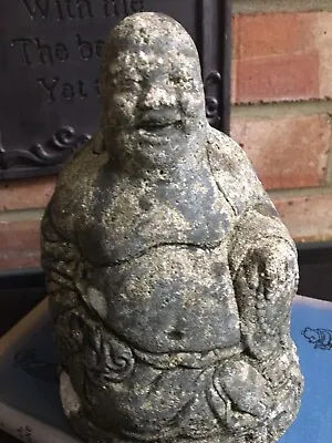 Vintage Laughing Buddha  Restructed Stone Garden Or Indoor Ornament Figurine • £24