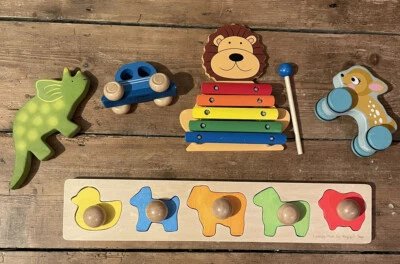 £4.99 • Buy Natural Wooden Toys Bundle Of 5 Items Bigjigs Le Toy Van Jojo Maman Bebe