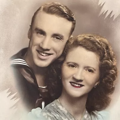 Hand Colored Vintage Photograph Couple Romance Lovers • $8.93